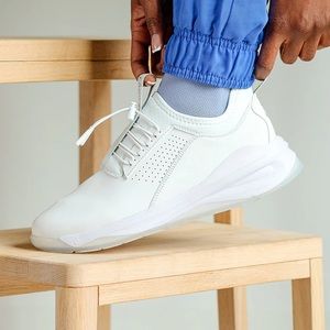 Women's White Athletic Sneakers with Slip-On Comfort